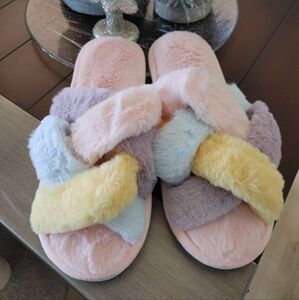 Colorful Fuzzy Slippers